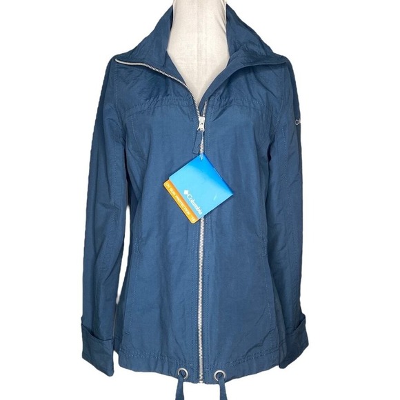 Columbia Arch Cape Jacket Womens‎ S Blue UPF Gorpcore Outdoor Travel Casual Hike - Picture 1 of 11